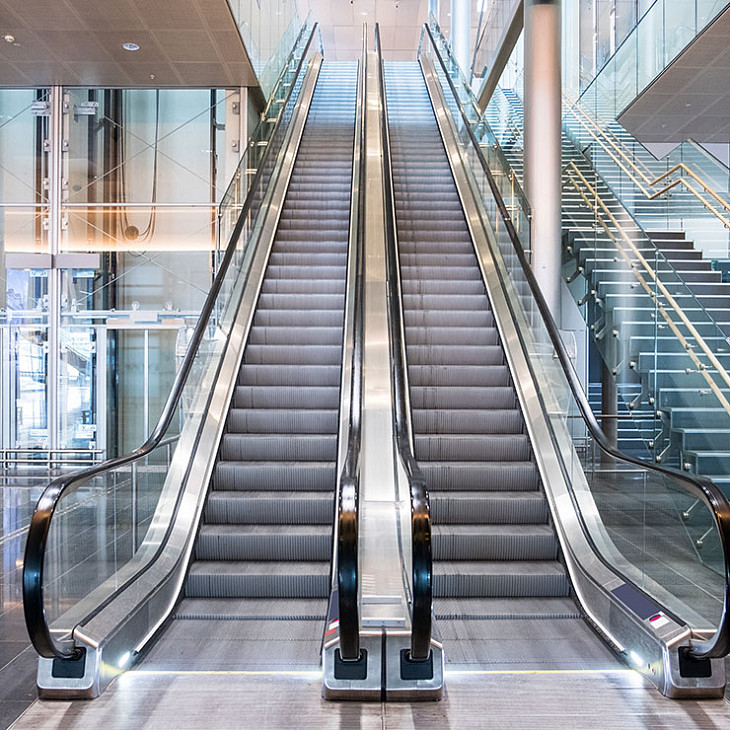 two escalators