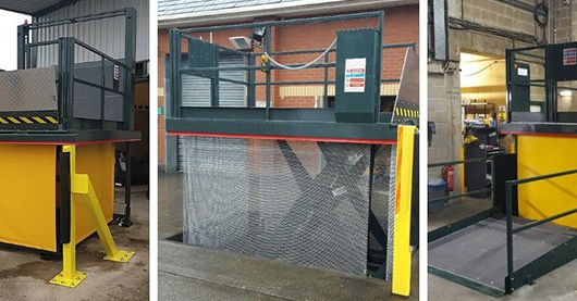 Yellow and black loading bay lift