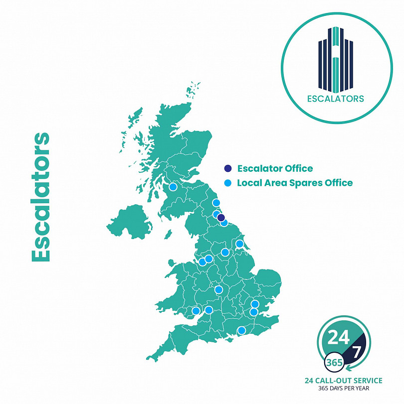 escalators office map