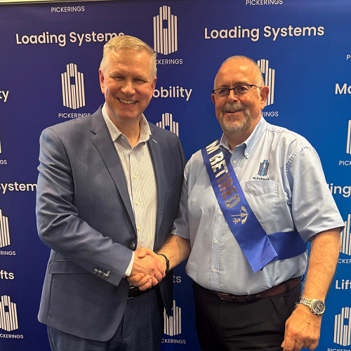 Service Director Gary Rains wishes Dennis a happy retirement