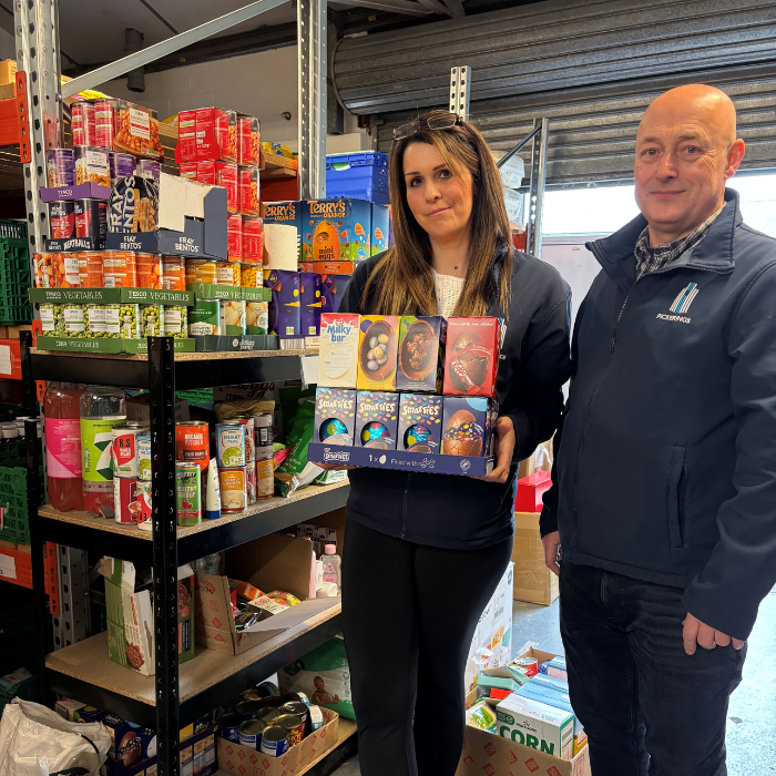 Senior Administrator Rachel and Regional Manager Andrew donated vital supplies to Friends of Isaac Food Bank
